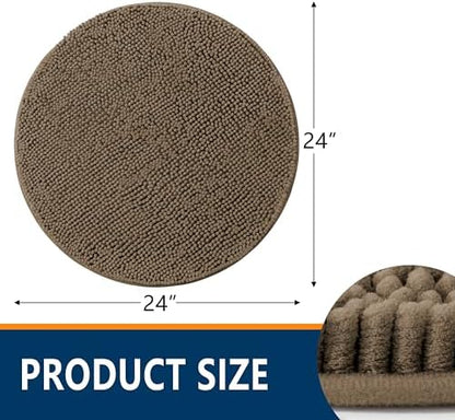 Smiry Round Bathroom Rugs 24X24, Chenille Extra Soft Absorbent Bath Mat
