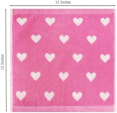 ORIGINAL KIDS Wash Cloth - 100% Cotton Set of 12 Washcloths - Pink White