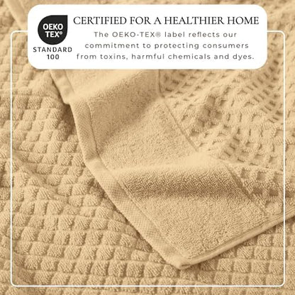 Great Bay Home Oversized Bath Sheets - 100% Cotton 2 Pack 68x35 Extra Large Towel - Absorbent, Durable, Quick-Dry Towels for Bathroom (Oatmeal)