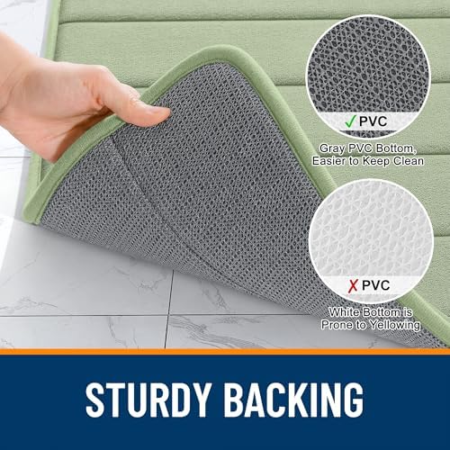 OLANLY Memory Foam Long Bathroom Rugs Runner 44x24, Super Soft Absorbent