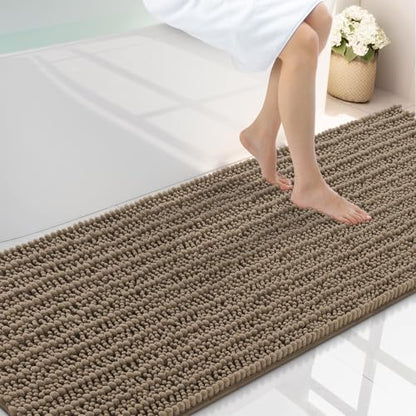 Smiry Bathroom Rugs 70X24, Extra Soft Rubber Backing Chenille Bath Mats