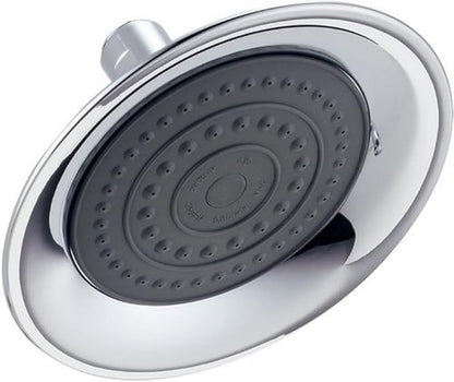 DELTA FAUCET Rubber Limited Single Setting Raincan Shower Head, Chrome Round Shower Head, Rainfall Shower Head, High Pressure Shower Head, 1.75 GPM Flow Rate, Chrome RP61181