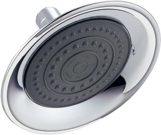 DELTA FAUCET Rubber Limited Single Setting Raincan Shower Head, Chrome Round Shower Head, Rainfall Shower Head, High Pressure Shower Head, 1.75 GPM Flow Rate, Chrome RP61181