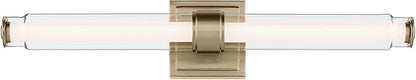 Kichler Laurene LED Bath Bar Light, Champagne Bronze | Linear vanity light with clear glass for bathroom mirrors (26.5" x 5"), 55238CPZLED