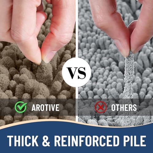 Arotive Bathroom Rugs Mat 30x17, Soft Absorbent Chenille Shaggy Bath Mat