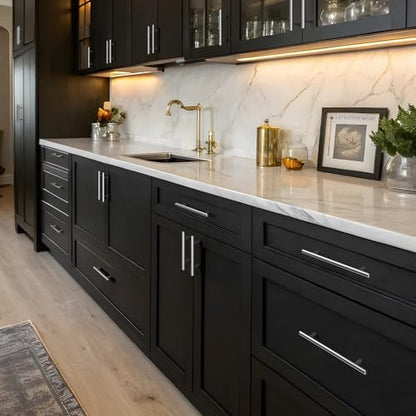 homdiy 35Pack 10in Hole Centers Zinc Alloy Kitchen Cabinet Handle - HD201SN Drawer Pulls Mordern Cabinet Handles for Bathroom Wardrobe Cabinet Hardware