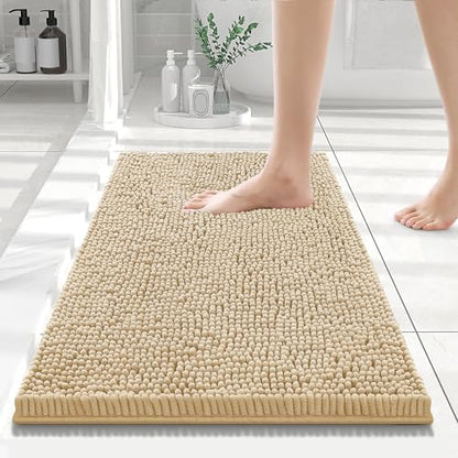 Smiry Bathroom Rugs 24X16, Luxury Chenille Extra Soft Absorbent Bath Mat