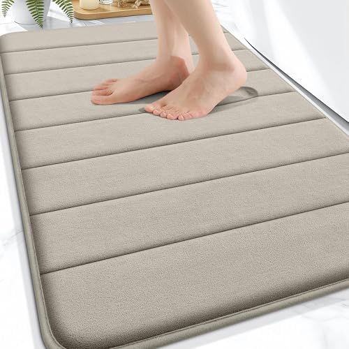 OLANLY Memory Foam Bath Mat 34x21, Super Soft and Absorbent Bathroom Rugs