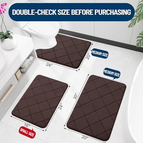 OLANLY Memory Foam Bath Mat 44x24, Ultra Soft and Absorbent Bathroom Rugs