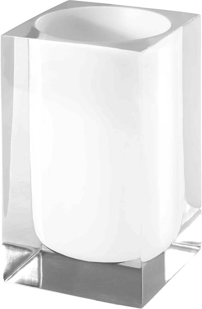 Izod - Tumbler, Resin Multipurpose Countertop Accessories, Dorm Room Essentials, Modern Home Decor (Marina Collection, White)