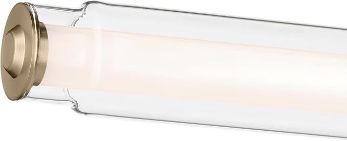 Kichler Laurene LED Bath Bar Light, Champagne Bronze | Linear vanity light with clear glass for bathroom mirrors (26.5" x 5"), 55238CPZLED