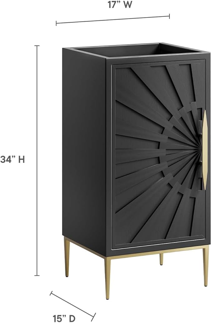Modway Awaken Bathroom Vanity Cabinet, 18", Black