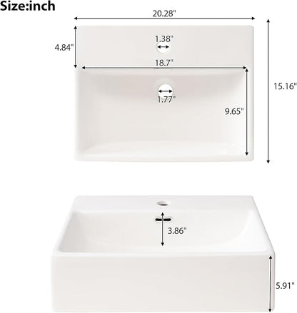 Merax 20 Inch Bathroom Vanity with Ceramic Sink and Ample Storage,Ideal for Small Bathrooms,Black