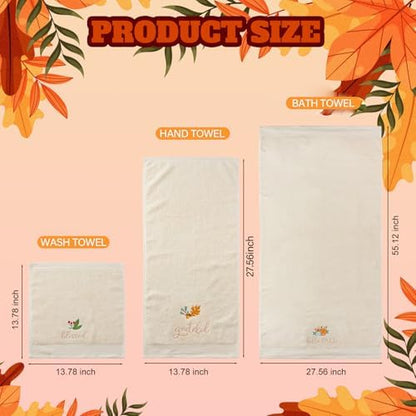 Peryiter 3 Pack Fall Decorative Bath Towel Set