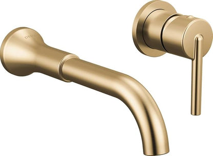 Delta Trinsic Wall Mount Bathroom Faucet 2 Hole, Brushed Gold Bathroom Sink Faucet for Vanity, Champagne Bronze T3559LF-CZWL