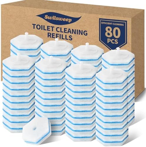 80 Count Toilet Bowl Wand Refills, Disposable Toilet Cleaner Refills, Disposable Wand Heads Compatible with Clorox and the Most Toilet Brushes