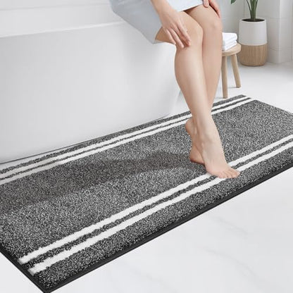 PURRUGS Bathroom Runner Rug, Bath Mat, 24" x 60", Charcoal