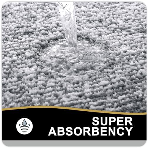 OLANLY Bathroom Runner Rugs 47x20, Long Bath Mats for Bathroom, Dark Grey