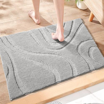 DEXDE Bathroom Rugs 20x32 Non Slip Bath Mats for Floor Shower Tub Grey