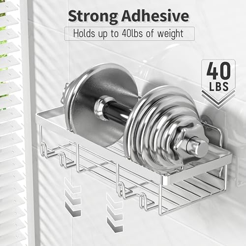 Liuoud 10 Pack Shower Caddy for Inside Shower Silver Bathroom Storage Decor