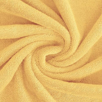 Feather & Stitch 100% Cotton 625 GSM Bath Towel Set of 6, Ultra Soft Highly Absorbent 2 Bath Towels, 2 Hand Towels & 2 Washcloth - Luxury Quick Dry Shower Towels (Yellow)