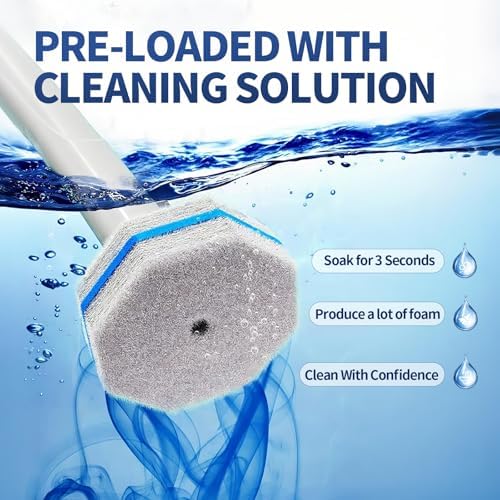 Toilet Bowl Cleaner Wand Refills Compatible with CLOROX, 20 Count Disposable Toilet Brush Refills, Replacement Heads for Toilet Cleaning System, Blue