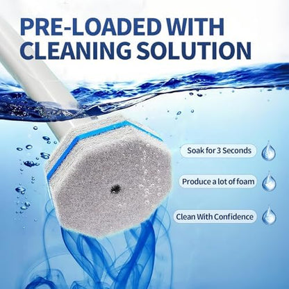 Toilet Bowl Cleaner Wand Refills Compatible with CLOROX, 20 Count Disposable Toilet Brush Refills, Replacement Heads for Toilet Cleaning System, Blue