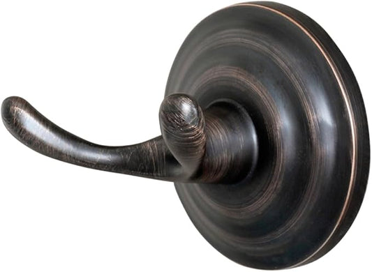 Amazon Basics Zinc Traditional Round Bathroom Towel and Robe Hook, Oil Rubbed Bronze, Easy Installation | Traditional, Round, Bathroom