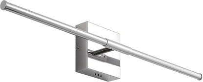 JONATHAN Y 28" Chrome Modern Dimmable Integrated LED Wall Sconce, Metal Vanity Light for Bathroom Mirror Bedroom Hallway, Sleek Hardwired Wall Lamp Fixture, 3000K JYL7022A