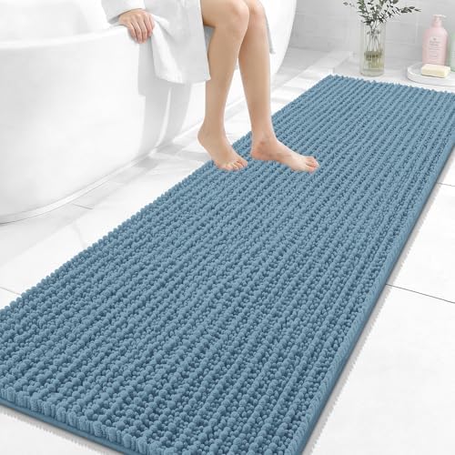 OLANLY Bathroom Runner Rugs 70x24, Thick Soft Absorbent Chenille Bath Rugs
