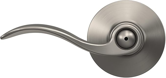 SCHLAGE F40 Acc 619 Accent Door Lever,Bed & Bath Privacy Lock,Satin Nickel,(Pack of 4)