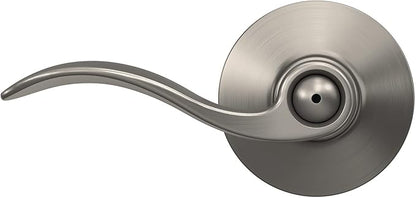 SCHLAGE F40 Acc 619 Accent Door Lever,Bed & Bath Privacy Lock,Satin Nickel,(Pack of 4)