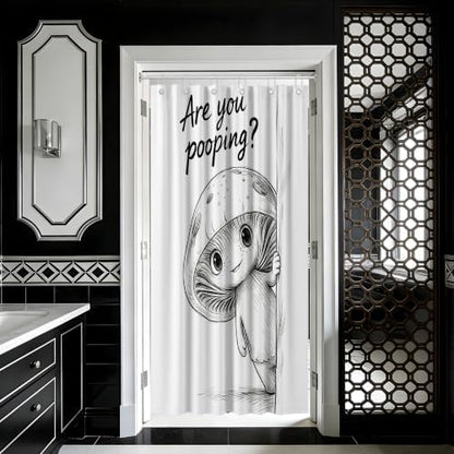 Small Stall Shower Curtain Rv are You Pooping Mushroom, 36 x 72 Inch