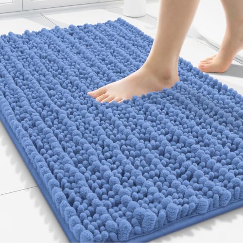 Smiry Bathroom Rugs 30X20, Extra Soft Rubber Backing Chenille Bath Mats