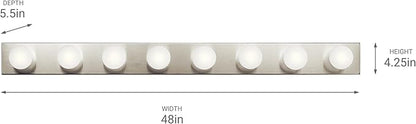 Kichler Linear Bathroom Vanity Light Fixture 48” in Brushed Nickel, Modern 4-Light Design, 628NI