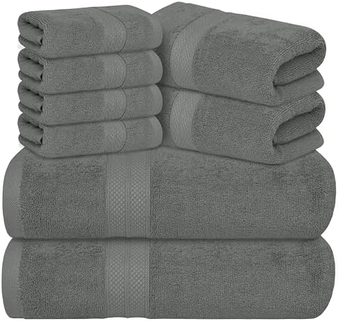 Avalon Towels Grey Bath Towels, Grey Towel Set, 8pc