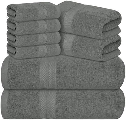 Avalon Towels Grey Bath Towels, Grey Towel Set, 8pc