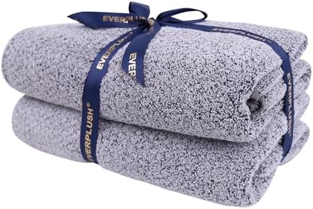 Everplush Oversized Bath Towel – 2 Pieces, Super Soft & Highly Absorbent, Quick-Drying, Generously Sized & Thick. Perfect for Bathroom, Pool, Swimming Use. (Grey, 30" x 56" 2PK)