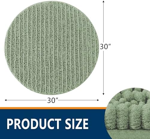 Smiry Bathroom Rugs Round 30X30, Extra Soft Rubber Backing Bath Mats