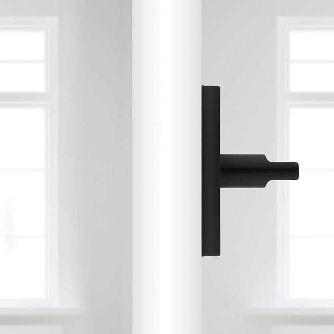 Kwikset Halifax Dummy Door Handle, Single Sided Lever for Closets, French Double Doors, and Pantry, Matte Black Non-Turning Reversible Interior Push/Pull Lever, with Microban Protection