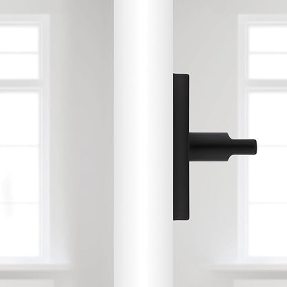 Kwikset Halifax Dummy Door Handle, Single Sided Lever for Closets, French Double Doors, and Pantry, Matte Black Non-Turning Reversible Interior Push/Pull Lever, with Microban Protection