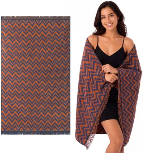 ecolook Chevron Beach and Bath Towels 2 Pack, Decorative Cotton