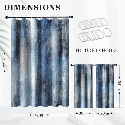Shower Curtain Set, for Bathroom Decor 72" x 72", Abstract Modern