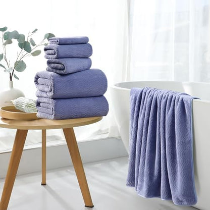 4 Piece Extra Large Bath Towel 35"x70" Oversized Bath Sheet Bath Towel Set for Bathroom Ultra Soft Cozy Highly Absorbent Quick Dry Bathroom Towel for Spa Gym Hotel,Shower Towel for Daily Use,Wedgewood