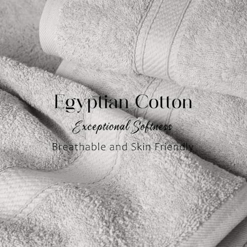 Superior Egyptian Cotton Plush & Absorbent, Bath Towel Set of 4, Silver