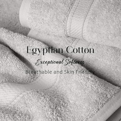 Superior Egyptian Cotton Plush & Absorbent, Bath Towel Set of 4, Silver