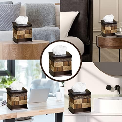 Zahari Home 2pc Zambia Animal Print Bath Accessories Set Waste Basket & Tissue Box Modern Classic Contemporary Decorative Beautiful Designs Bathroom Decor Set for Home Luxury Bath Set