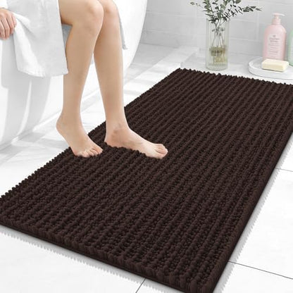 OLANLY Bathroom Rugs 44x24, Thick Soft Absorbent Chenille Bath Rugs
