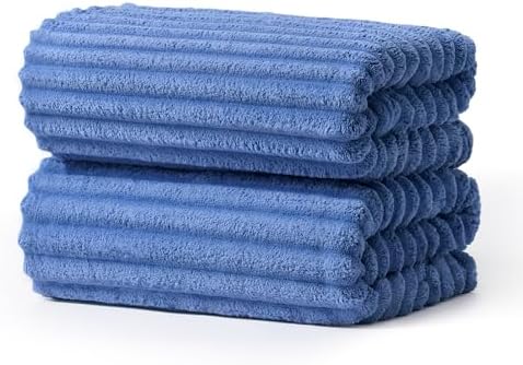 ecolook Blue Bath Towel Set of 2, 31 x 63 in, Soft and Highly Absorbent, Lightweight Microfiber Towels for Bathroom, Gym, Hotel and Spa
