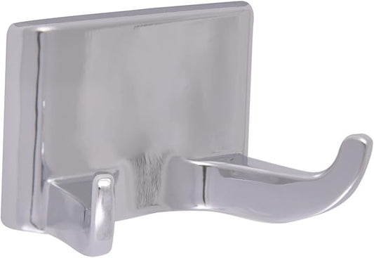 Design House Millbridge Double Robe Hook, Polished Chrome, Standard Wall Mount, Concealed Screws, Easy Installation, Bathroom Hardware, 2.44 in L x 1.5 in W x 1.48 in H, Item 533059